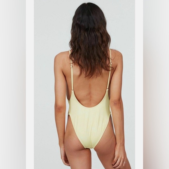 Billabong x UO Retro Baywatch High-rise Style Gold One-Piece Women Swimsuit - Picture 7 of 7
